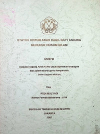 Skripsi : Status Hukum Anak Hasil Bayi Tabung Menurut Hukum Islam