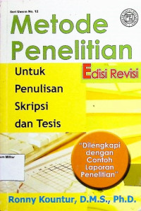 Metode Penelitian Untuk Penulisan Skripsi dan Tesis