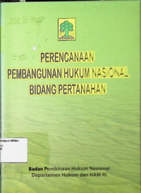 Perencanaan Pembangunan Hukum Nasional Bidang Pertahanan