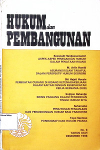 Hukum dan Pembangunan No. 6 Tahun XXVI (sampul coklat)