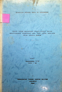 Skripsi : Masalah Pidana Mati Di Indonesia