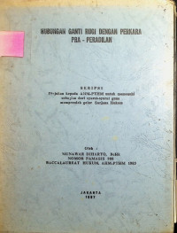 Skripsi : Hubungan Ganti Rugi Dengan Perkara Pra-Peradilan