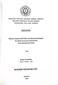 Skripsi : Tinjauan Tentang Peranan Serikat Pekerja Seluruh Indonesia Dalam Rangka Melindungi Hak-Hak Pekerja