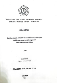 Skripsi : Perceraian Dan Akibat Hukumnya Menurut Undang-Undang Nomor 1 Tahun 1974