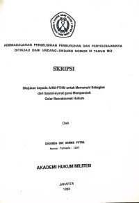 Skripsi : Permasalahan Perselisihan Perburuhan Dan Penyelesaiannya Ditinjau Dari Undang-Undang Nomor 22 Tahun 1957