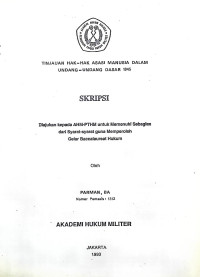 Skripsi : Tinjauan Hak-Hak Asasi Manusia Dalam Undang-Undang Dasar 1945