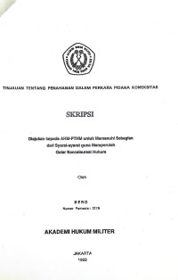 Skripsi : Tinjauan Tentang Penahanan Dalam Perkara Pidana Koneksitas