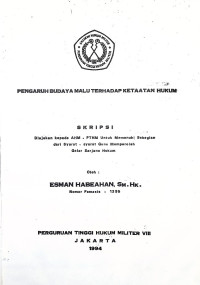 Skripsi : Pengaruh Budaya Malu Terhadap Ketaatan Hukum