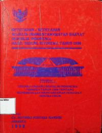 Ketetapan-Ketetapan MPR RI Hasil Sidang Istimewa Tahun 1998