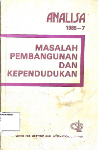 Masalah Pembangunan dan Kependudukan : Analisa 1985