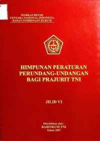 UU RI No. 5 thn 1998 ttg pengesahan convention against torture and other cruel, inhuman or degrading treatment or punishment (Konvensi menentang penyiksaan dan perlakuan atau penghukuman lain yg kejam, tidak manusiawi, atau merendahkan martabat manusia) Beserta penjelasan dan lampirannya ; UU RI No. 8 thn 2004 ttg perubahan atas UU RI No. 2 thn 1986 ttg peradilan umum beserta penjelasannya ; UU RI No. 19 thn 2004 ttg penetapan PP pengganti UU RI No. 1 thn 2004 ttg perubahan atas UU RI No. 41 tahun 1999 ttg kehutanan menjadi UU ; UU RI No. 23 thn 2004 ttg penghapusan kekerasan dalam rumah tangga ; UU RI No. 8 Thn 2005 Ttg Penetapan Peraturan Pemerintah Pengganti UU RI No. 3 Thn 2005 Ttg Perubahan atas UU RI No. 32 Thn 2004 Ttg Pemerintah Daerah Menjad UU Beserta Penjelasannya ; UU RI No. 1 Thn 2006 Ttg Bantuan Timbal balik Dalam Masalah Pidana Beserta Penjelasannya ; PP Pengganti UU RI No. 1 Thn 2004 Ttg Perubahan Atas UU RI No. 41 Thn 1999 Ttg Kehutanan ; PP Pengganti UU RI No. 3 bThn 2005 Ttg Perubahan Atas UU No. 32 Thn 2004 Ttg Pemerintahan Daerah ; Ketetapan MPR RI No. VI/MPR/2000 Ttg Pemisaha Tentara Nasional Indonesia dan Kepolisian Negara Republik Indonesia ; Ketetapan MPR RI No. VII/MPR/2000 Ttg Peran Tentara Nasional Indonesia dan Peran Kepolisian Negara Republik Indonesia ; PP RI No. 12 Thn 2005 Ttg Perubahan Atas PP RI No. 6 Thn 2005 Ttg Pemilihan, pengesahan Pengangkatan dan Pemberhentian Kepala Daerah dan Wakil Kepala Daerah ; PP RI No./ 65 Thn 2005 Ttg Komisi Nasional Anti Kekerasan Terhadap Perempuan ; PP RI No. 68 Thn 2005 Tentang Tata Cara Mempersiapkan Rancangan UU, Rancangan PP Pengganti UU, Rancangan Peraturan Pemerintah dan Peraturan Presiden ; PP RI No. 78 Thn 2005 Ttg Pengelolaan Pulau Pulau Kecil Terluar ; PP Ri No. 81 Thn 2005 Ttg badan Koordinasi Keamanan Laut ; Keputusan Presiden Republik Indonesia No. 56 Thn 2004 Ttg Pengalihan Organisasi, Administrasi Dan Finansial Pengadilan dalam Lingkungan Peradilan Militer dari Markas Besar Tentara Nasional Indonesia Ke Mahkamah Agung ; Keputusan Presiden Republik Indonesia No. 63 Thn 2004 Ttg Pengamanan Obyek Vital Nasional ; Keputusan Panglima TNI No. Kep/24VIII/2005  Tgl 10 Agustus 2005 Ttg Pokok-pokok Organisasi dan Prosedur Badan Pembinaan Hukum Tentara Nasional Indonesia (BABINKUM TNI)