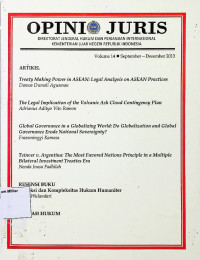 Jurnal Hukum dan Perjanjian Internasional (Vol. 14 - September - Desember 2013) : Opinio Juris