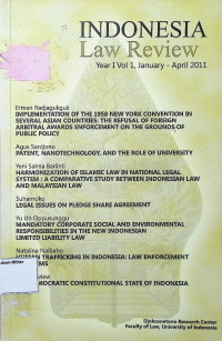 Indonesia Law Review (Vol. 1 - Januari - April 2011)