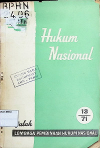 Majalah Lembaga Pembinaan Hukum Nasional : Hukum Nasional : 13/71(Hijau)