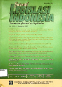 Jurnal Legislasi Indonesia ( Vol 13 No. 3 - September 2016)