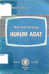 Bab-bab Tentang Hukum Adat (Sampul Biru)