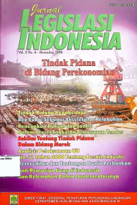 Jurnal Legislasi Indonesia Vol. 3 No. 4 Desember 2006 : Tindak Pidana di Bidang Perekonomian