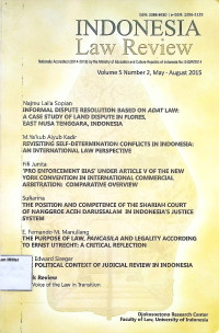 Indonesia Law Review Vol 5 No. 2, May - Agustus 2015