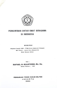 Skripsi : Perkawinan Antar Umat Beragama Di Indonesia