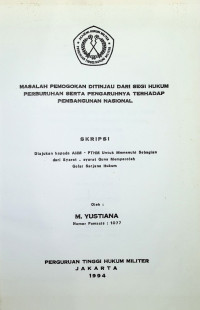 Skripsi : Masalah Pemogokan Ditinjau Dari Segi Hukum Perburuhan Serta Pengaruhnya Terhadap Pembangunan Nasional