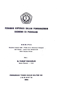 Skripsi : Peranan Koperasi Dalam Pembangunan Ekonomi Di Pedesaan