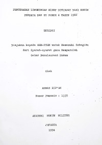 Skripsi : Pencemaran Lingkungan Hidup Ditinjau Dari Hukum Perdata Dan UU Nomor 4 Tahun 1982