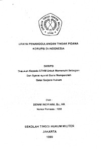 Skripsi : Upaya Penanggulangan Tindak Pidana Korupsi di Indonesia