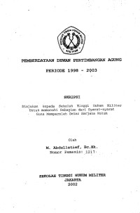 Skripsi : Pemberdayaan Dewan Pertimbangan Agung Periode 1998-2003