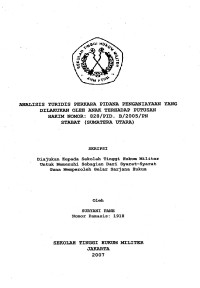 Skripsi : Analisis Yuridis Perkara Pidana Penganiayaan Yang Dilakukan Oleh Anak Terhadap Putusan Hakim No : 828/PID.B/2005/PN Stabat (Sumatera Utara)