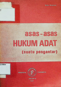 Asas-asas Hukum Adat : Suatu Pengantar (Sampul Merah)