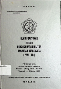 Buku Peraturan Tentang Penghormatan Militer Angkatan Bersenjata ( PPM-AB)