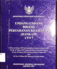 Undang-undang Bidang Pertahanan keamanan (Hankam) 1997