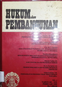 Hukum dan Pembangunan No. 1 Tahun Ke-XIX Februari 1989