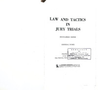 Law and Tactics in Jury Trials (Encyclopedia Edition)