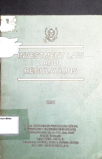 Investment Law And Regulations