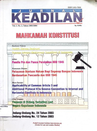 Jurnal Keadilan Vol. 3. No. 3, tahun 2003/2004 : Mahkamah Konstitusi